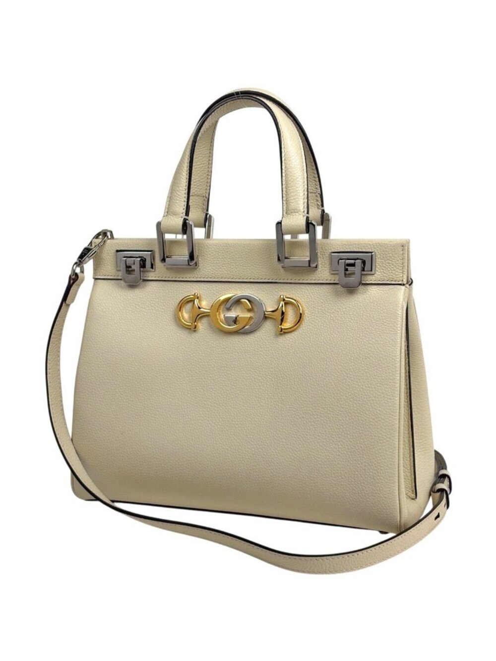 Gucci Zumi Small Handbag 2-Way Leather Ivory